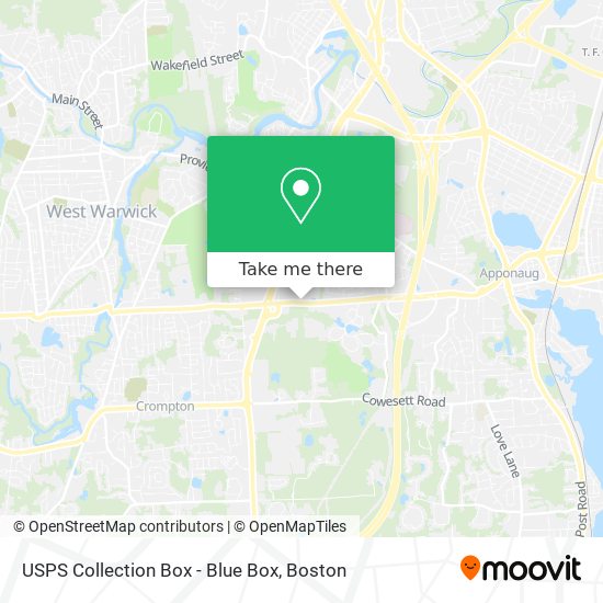 Mapa de USPS Collection Box - Blue Box