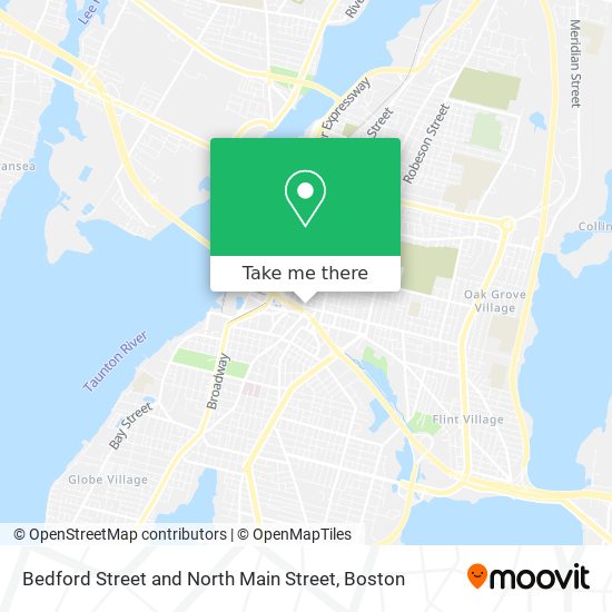 Bedford Street and North Main Street map