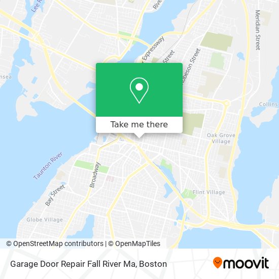 Mapa de Garage Door Repair Fall River Ma