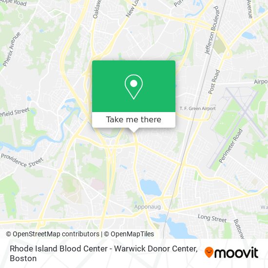 Mapa de Rhode Island Blood Center - Warwick Donor Center