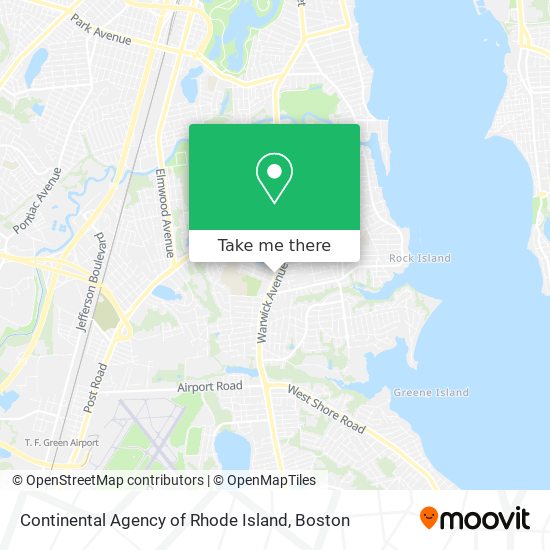 Mapa de Continental Agency of Rhode Island