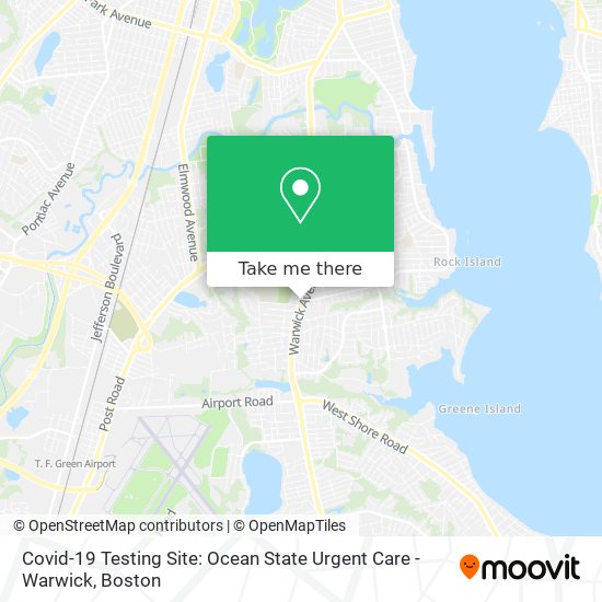 Mapa de Covid-19 Testing Site: Ocean State Urgent Care - Warwick