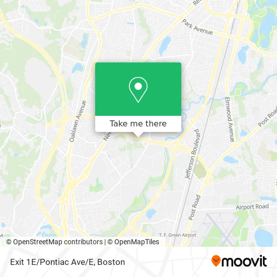 Exit 1E/Pontiac Ave/E map