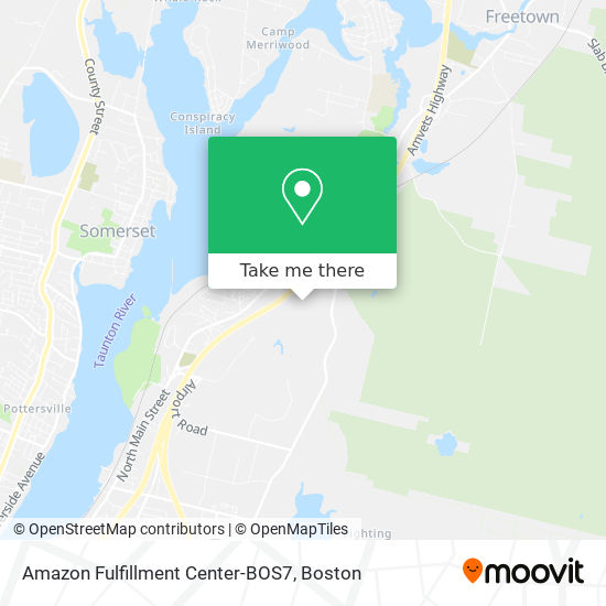 Amazon Fulfillment Center-BOS7 map