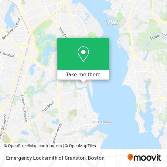 Emergency Locksmith of Cranston map