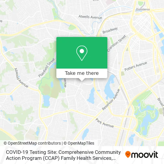 Mapa de COVID-19 Testing Site: Comprehensive Community Action Program (CCAP) Family Health Services