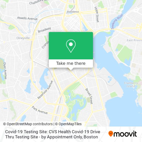 Covid-19 Testing Site: CVS Health Covid-19 Drive Thru Testing Site - by Appointment Only map