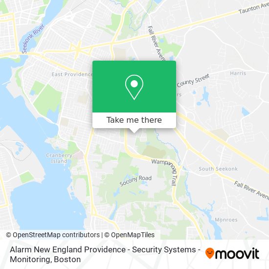 Mapa de Alarm New England Providence - Security Systems - Monitoring