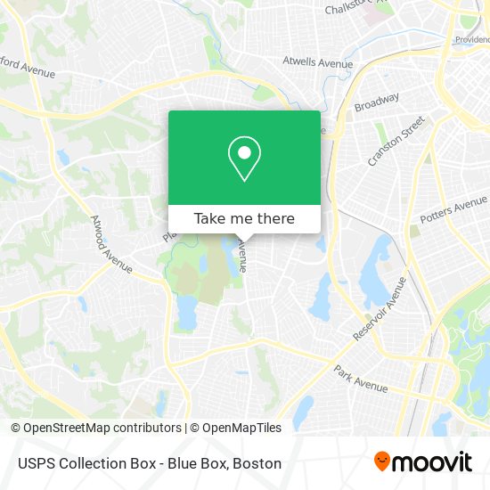 Mapa de USPS Collection Box - Blue Box