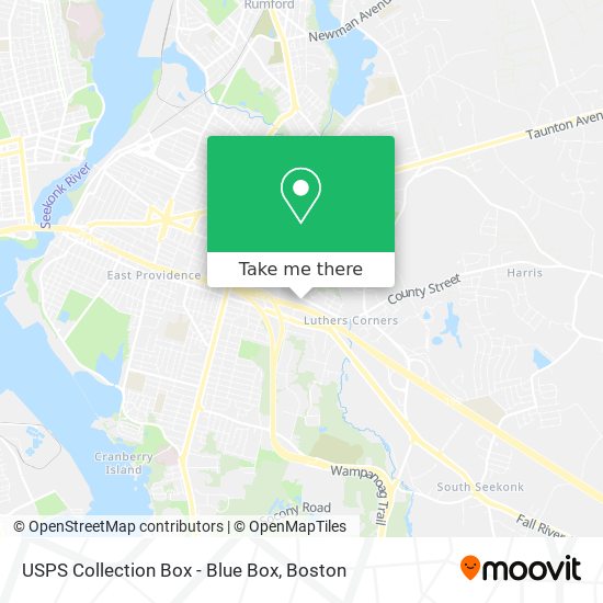 Mapa de USPS Collection Box - Blue Box