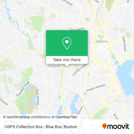 Mapa de USPS Collection Box - Blue Box