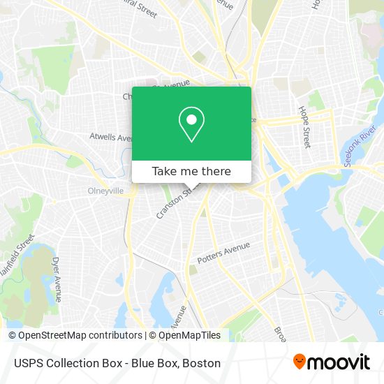 Mapa de USPS Collection Box - Blue Box