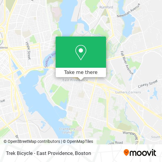 Trek Bicycle - East Providence map