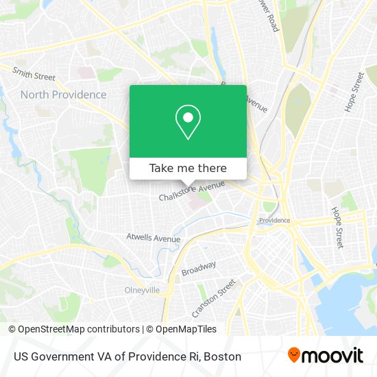 US Government VA of Providence Ri map