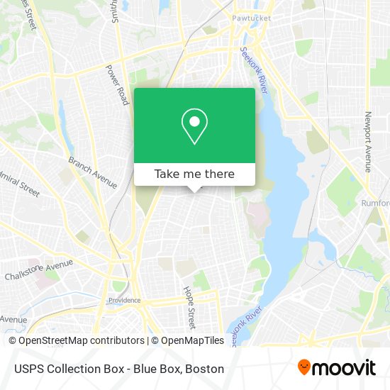 Mapa de USPS Collection Box - Blue Box