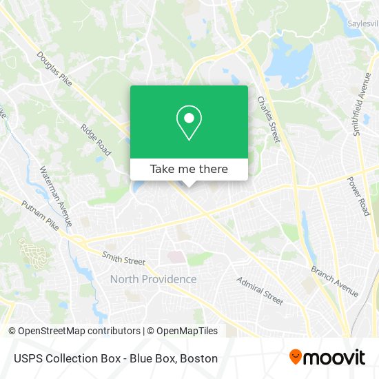 Mapa de USPS Collection Box - Blue Box