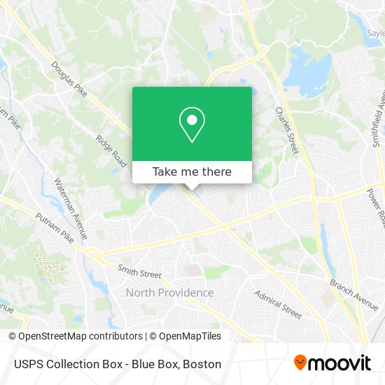 Mapa de USPS Collection Box - Blue Box