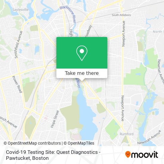 Covid-19 Testing Site: Quest Diagnostics - Pawtucket map