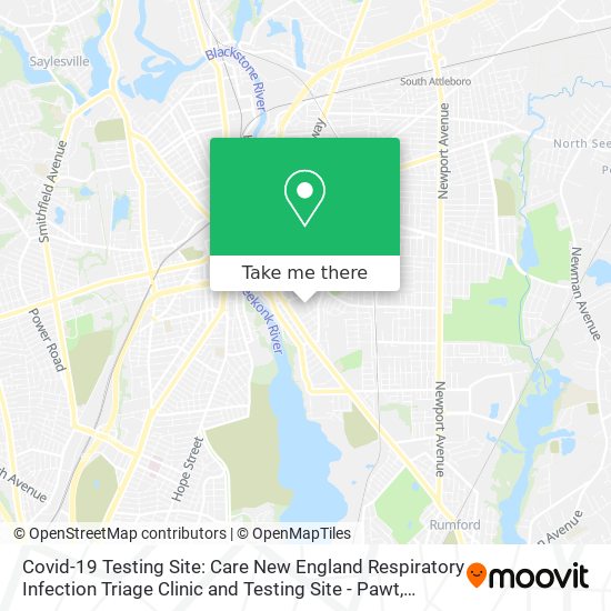 Covid-19 Testing Site: Care New England Respiratory Infection Triage Clinic and Testing Site - Pawt map