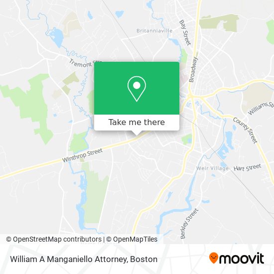 William A Manganiello Attorney map