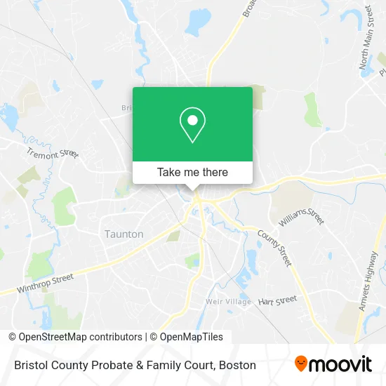 Bristol County Probate & Family Court map