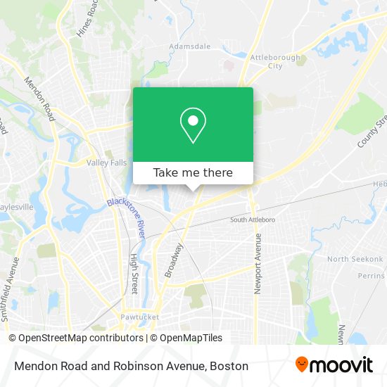 Mendon Road and Robinson Avenue map