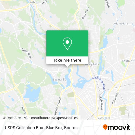 Mapa de USPS Collection Box - Blue Box