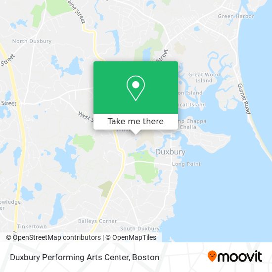 Mapa de Duxbury Performing Arts Center