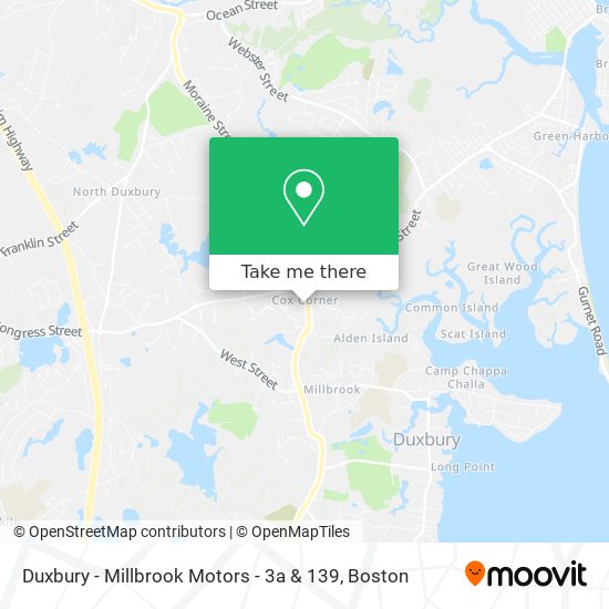 Duxbury - Millbrook Motors - 3a & 139 map
