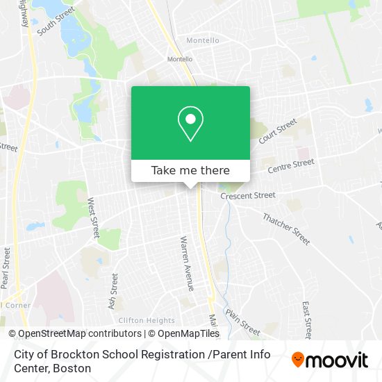 Mapa de City of Brockton School Registration /Parent Info Center