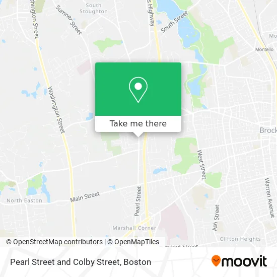 Pearl Street and Colby Street map