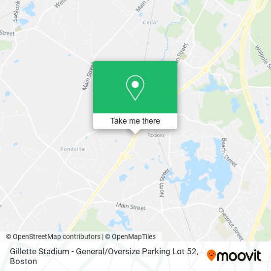 Mapa de Gillette Stadium - General / Oversize Parking Lot 52