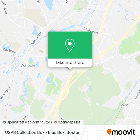 Mapa de USPS Collection Box - Blue Box