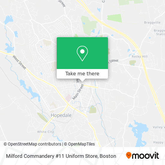 Milford Commandery #11 Uniform Store map