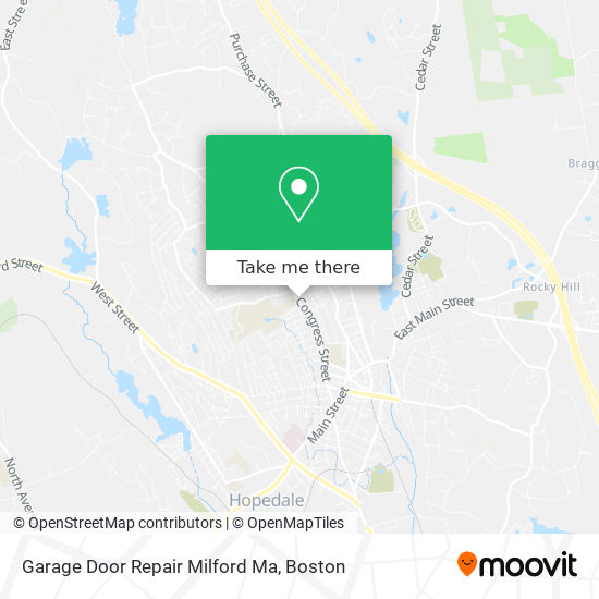 Garage Door Repair Milford Ma map