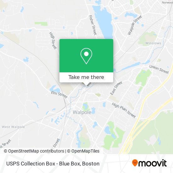 Mapa de USPS Collection Box - Blue Box