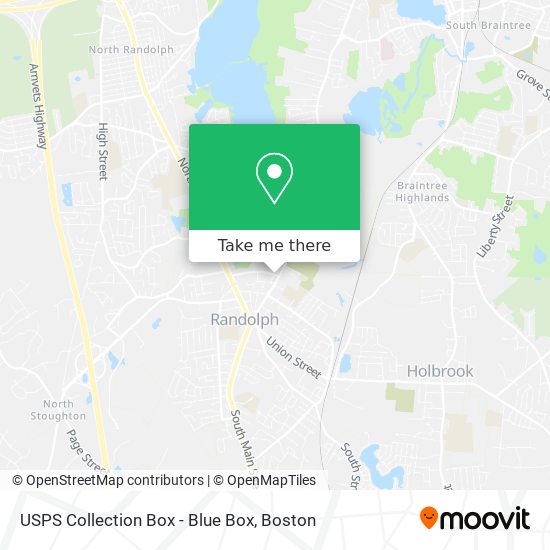 Mapa de USPS Collection Box - Blue Box