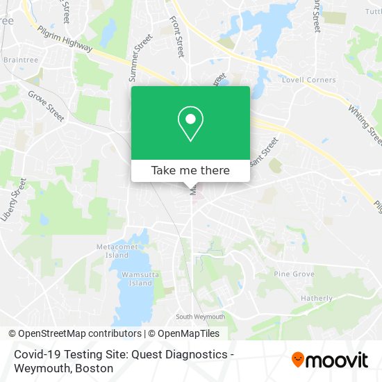 Mapa de Covid-19 Testing Site: Quest Diagnostics - Weymouth