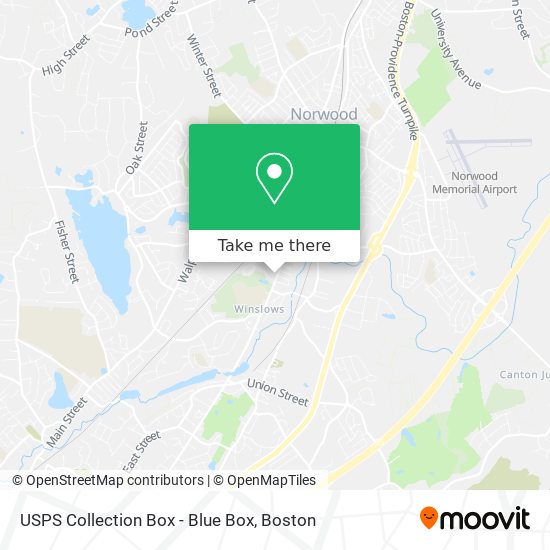 Mapa de USPS Collection Box - Blue Box