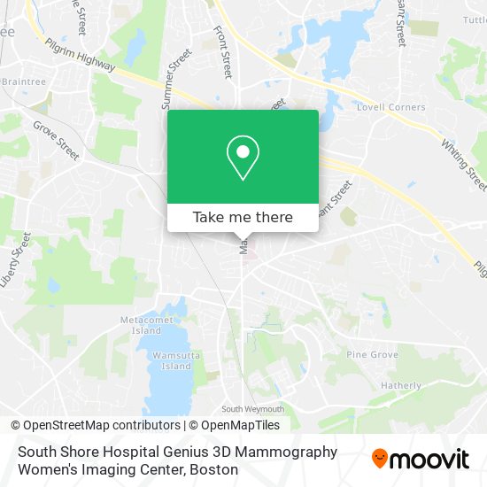 South Shore Hospital Genius 3D Mammography Women's Imaging Center map