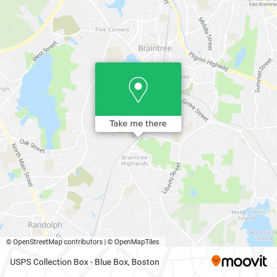 Mapa de USPS Collection Box - Blue Box