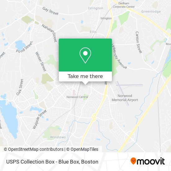 Mapa de USPS Collection Box - Blue Box