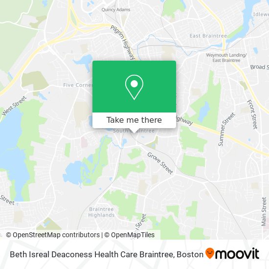 Beth Isreal Deaconess Health Care Braintree map