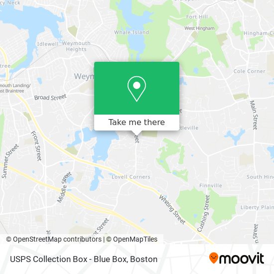 Mapa de USPS Collection Box - Blue Box