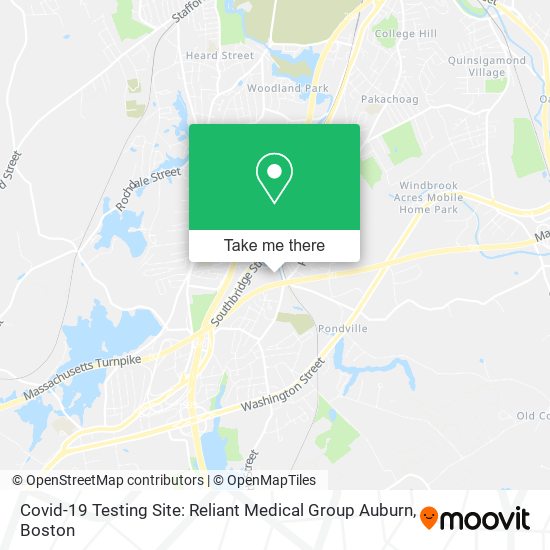 Mapa de Covid-19 Testing Site: Reliant Medical Group Auburn