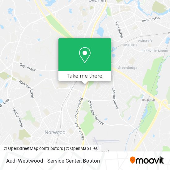 Audi Westwood - Service Center map