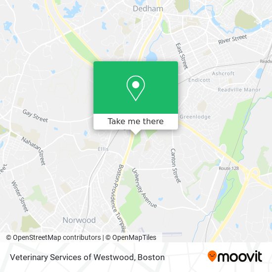 Veterinary Services of Westwood map