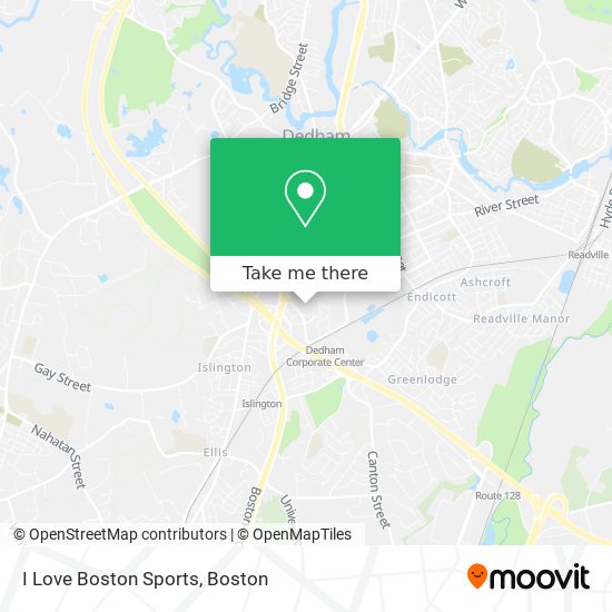 I Love Boston Sports map