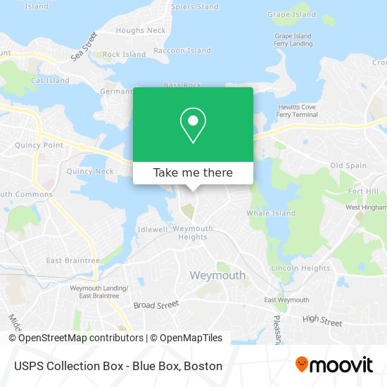 Mapa de USPS Collection Box - Blue Box