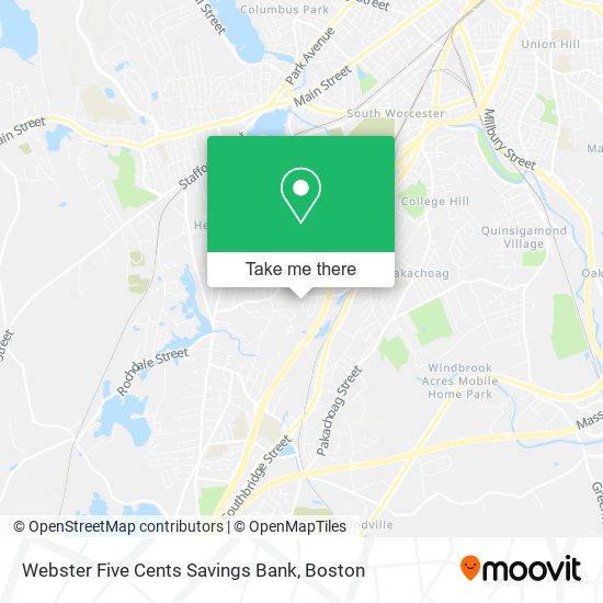 Webster Five Cents Savings Bank map